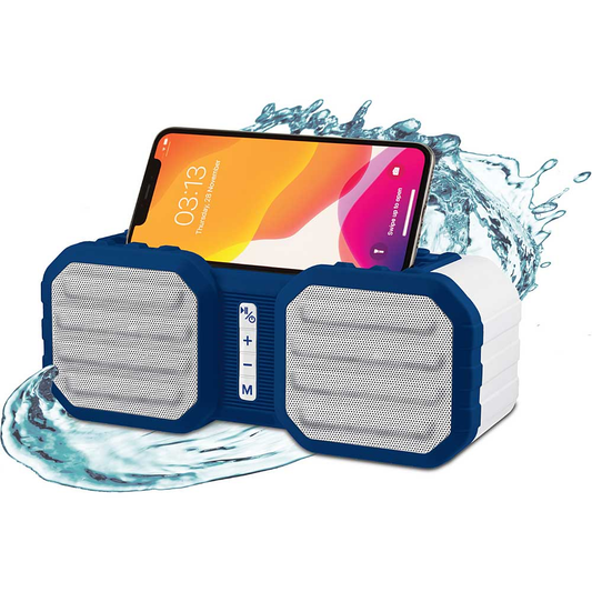 Acoustic Armor "Ranger" Portable Speaker Water Resistant and Rugged, Blue/White