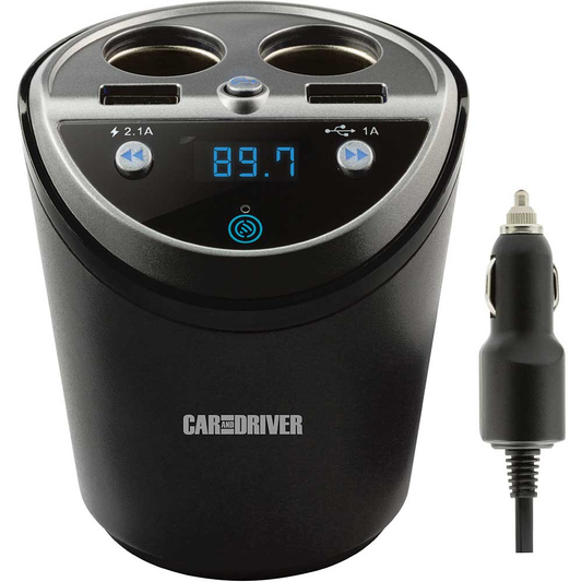 Car and Driver Power Cup w/ Dual Socket/USB And Bluetooth
