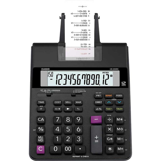 CASIO Desktop Printing Calculator, 12 Digits, Black