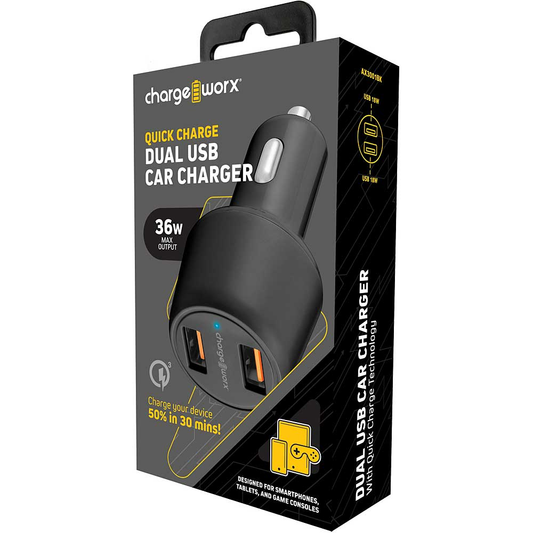 Chargeworx Quick Charge Dual USB Car Charger