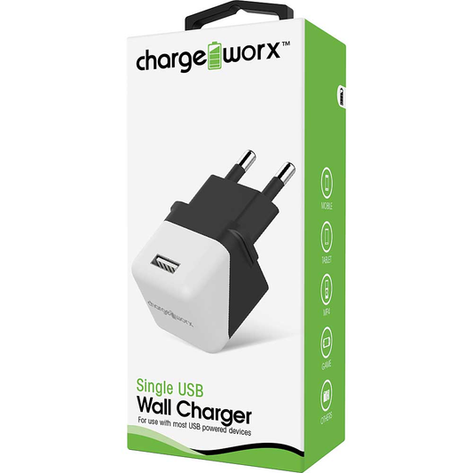 Chargeworx USB Wall Charger, Black