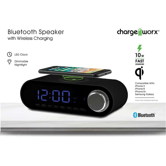 Chargeworx Speaker System with Wireless Charging, Black