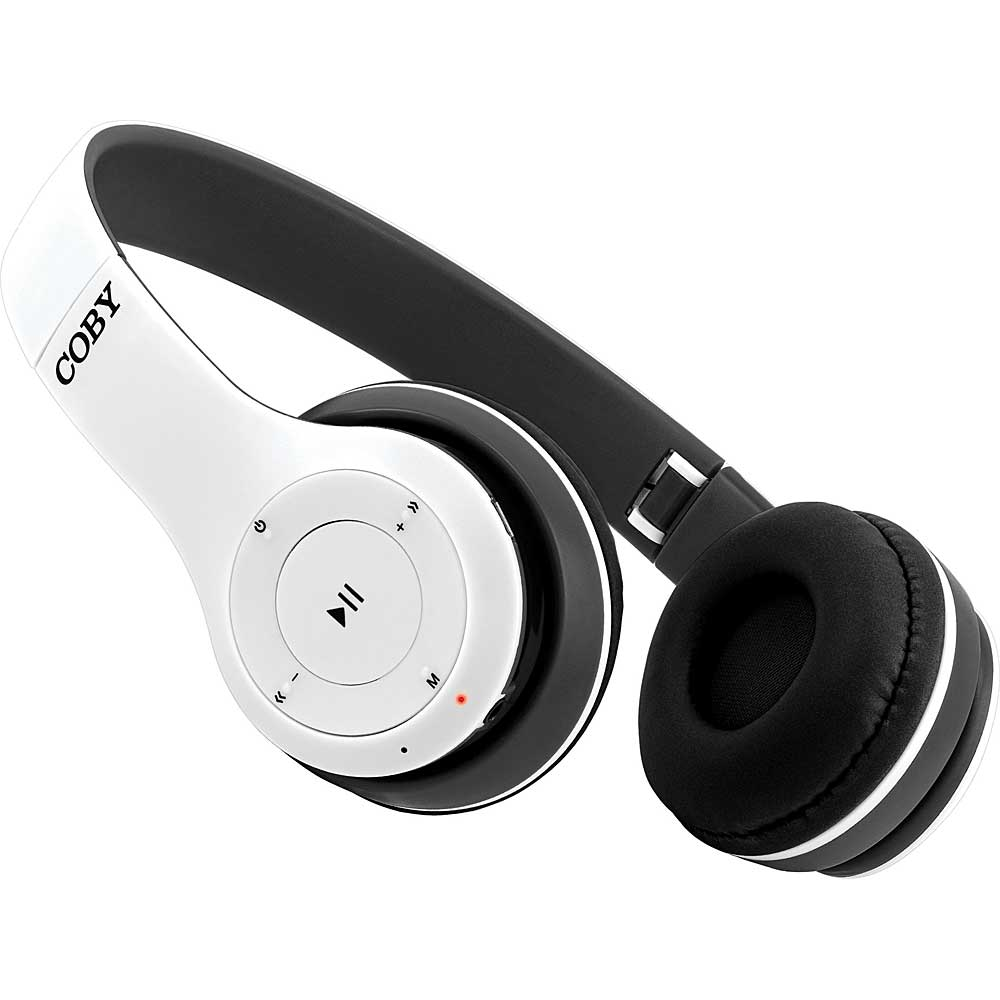 Coby Wireless Compact & Foldable Headphones, White