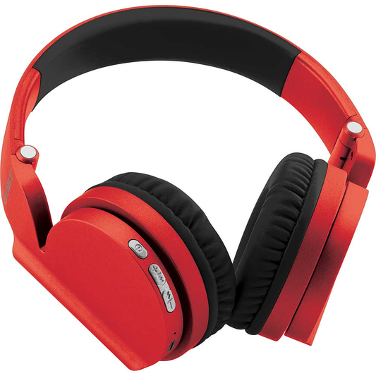 Coby On-Ear Wireless Headphones, Gray/Red