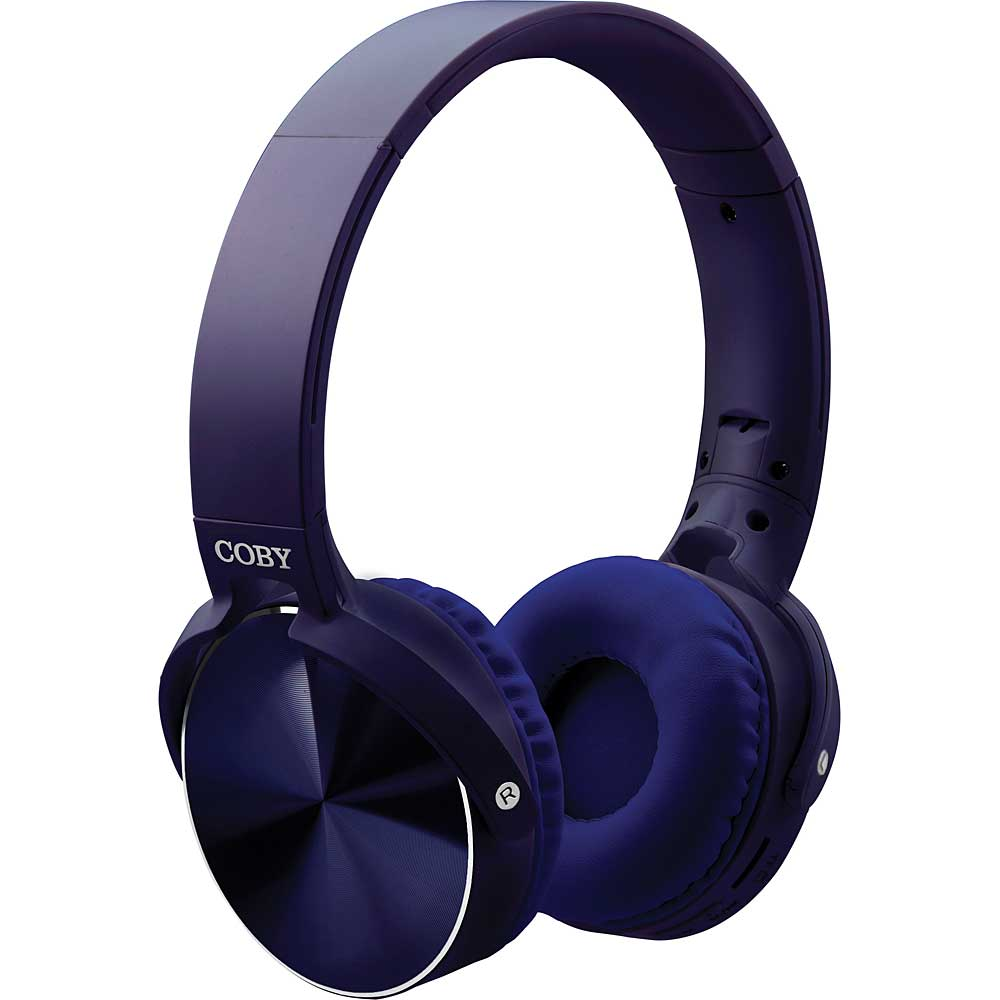 Coby Wireless Metal Folding Headphones, Blue