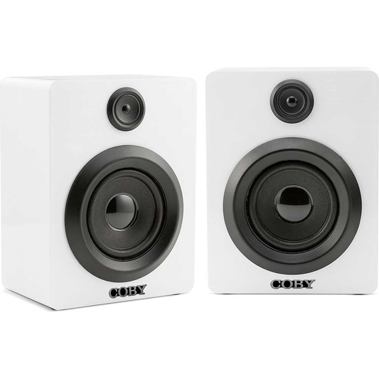 Coby Bluetooth Studio Speakers with True Wireless Technology, White