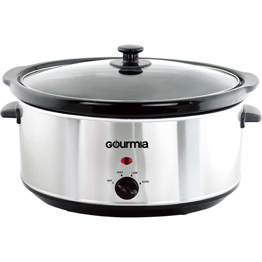 GOURMIA 7-Quart Oval Slow Cooker, Stainless Steel