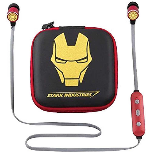 iHome Avengers Iron Man Bluetooth Wireless Earbuds and Travel Case