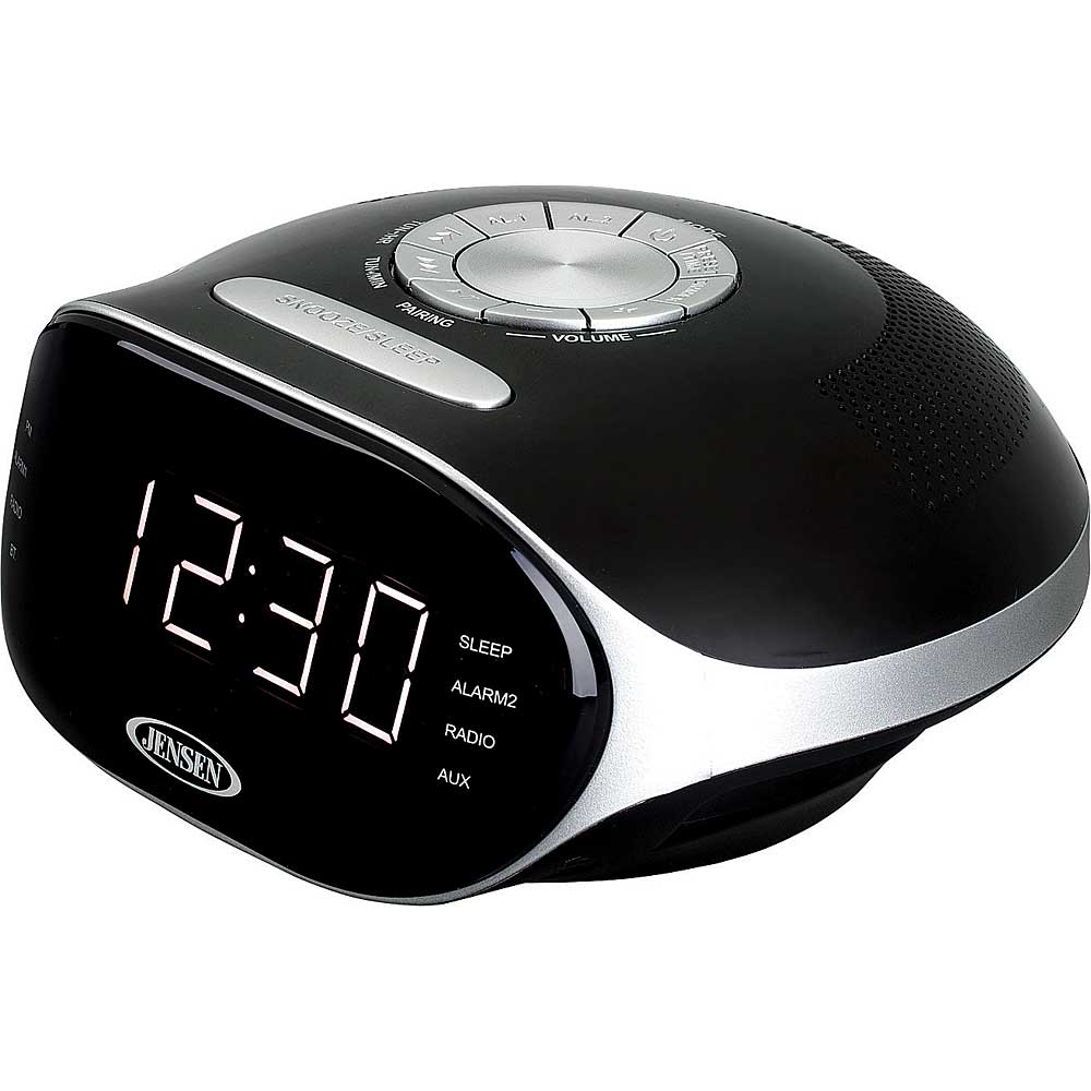 JENSEN Digital Bluetooth AM/FM Dual Alarm Clock Radio