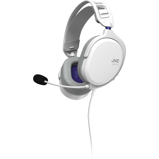 JVC Ultra Lightweight Wired Gaming Headset with Detachable Microphone, White