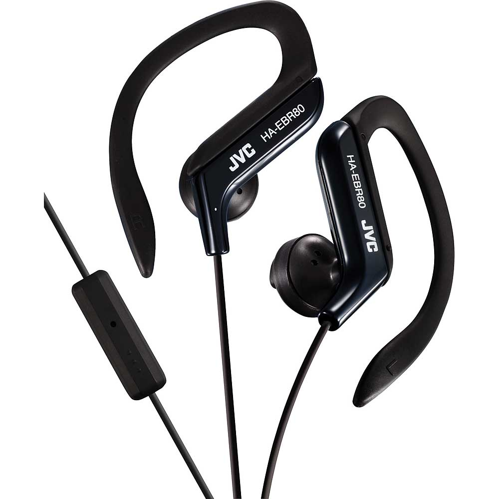 JVC Sports Ear-Clip Headphones with Mic & Remote, Black