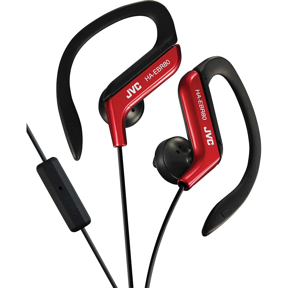 JVC Sports Ear-Clip Headphones with Mic & Remote, Red