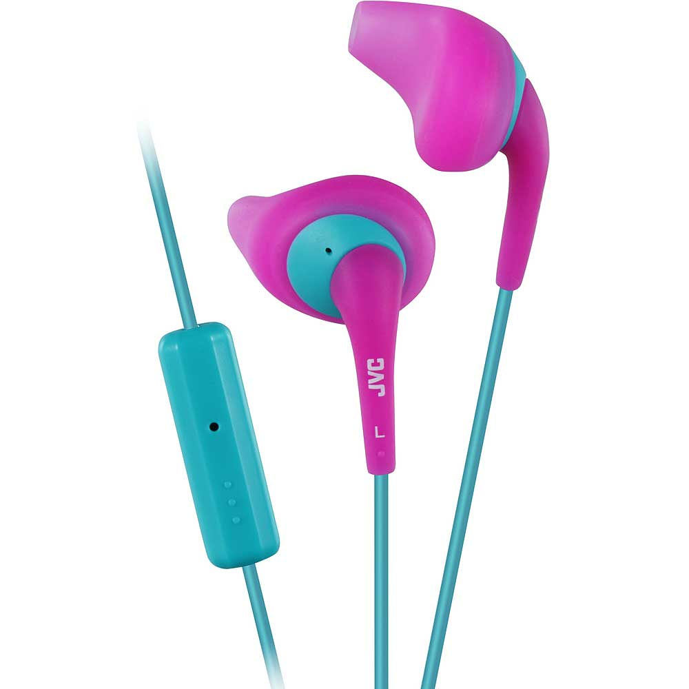 JVC "Gumy Sports" In-Ear Headphone w/Remote & Mic, Pink