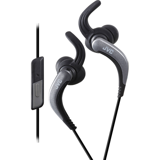 JVC Sports Clip Earbuds w/Remote & Mic, Black