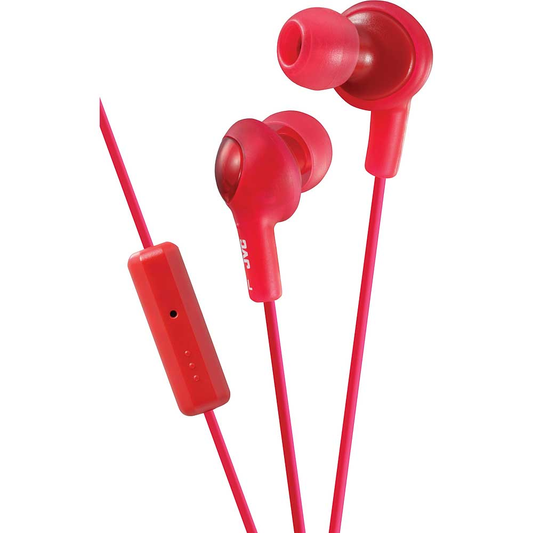 JVC "Gumy Plus" In-Ear Headphones with Mic & Remote, Red
