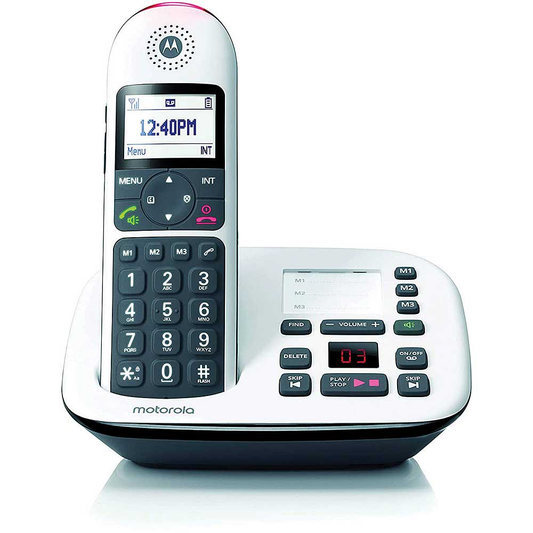 Motorola DECT 6.0 Cordless Phone with Answering Machine and Call Block and Volume Boost, 1 Handset