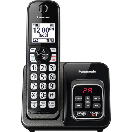 Panasonic Expandable Cordless Phone with Call Block and Answering Machine, 1 Handset