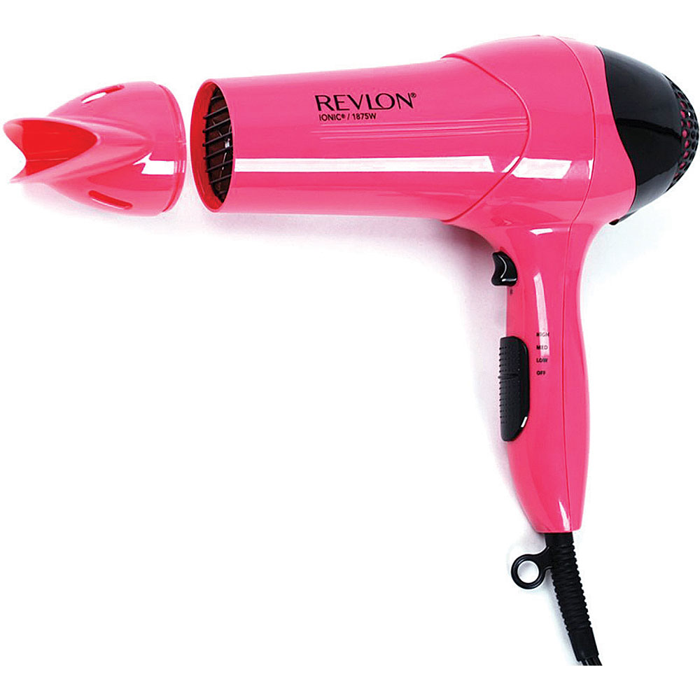 REVLON 1875W Frizz Control Hair Dryer, Pearlized Pink with Black Spray