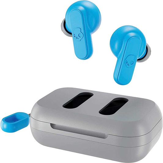 Skullcandy Dime True Wireless In-Ear Earbuds, Light Grey/Blue