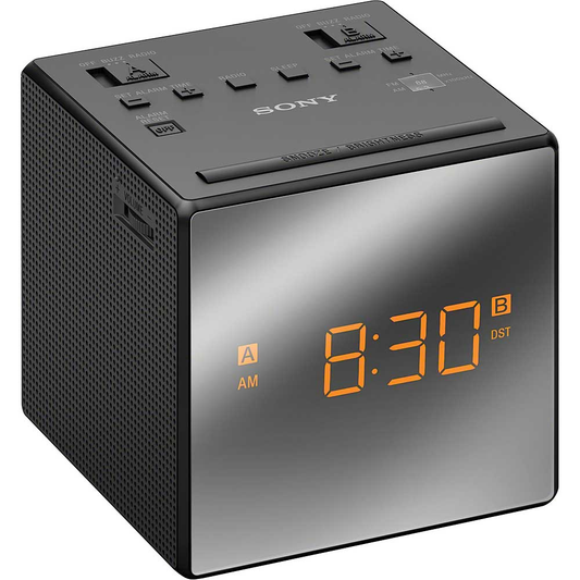 Sony Dual Alarm Clock with FM/AM Radio, Black