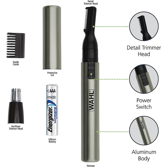 Wahl Lithium Micro Groomsman Men's Personal Ear, Nose & Brow Trimmer