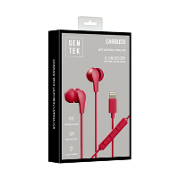 LIGHTNING WIRED EARBUDS-PVC RED