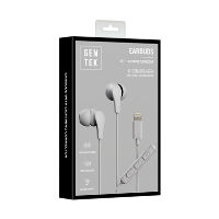 LIGHTNING WIRED EARBUDS-PVC GREY