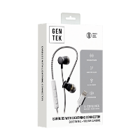 LIGHTNING WIRED EARBUDS-METAL BRAIDED BLK+WH