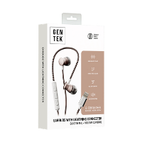LIGHTNING WIRED EARBUDS-METAL BRAIDED BLK+GOLD