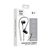 TYPE C WIRED EARBUDS-METAL BRAIDED BLK+WH