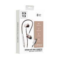 TYPE C WIRED EARBUDS-METAL BRAIDED BLU+GOLD