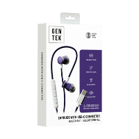 TYPE C WIRED EARBUDS-METAL BRAIDED PURP