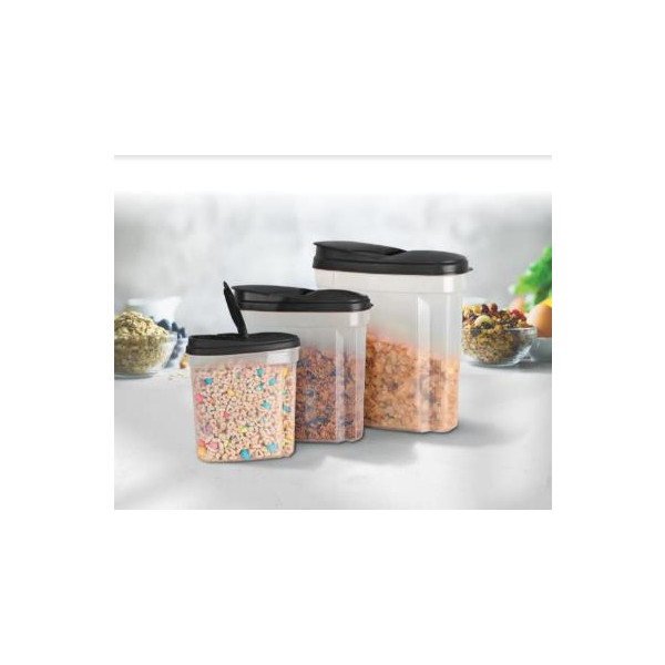 3 Piece Cereal Container Set Easy Open Pour Spout