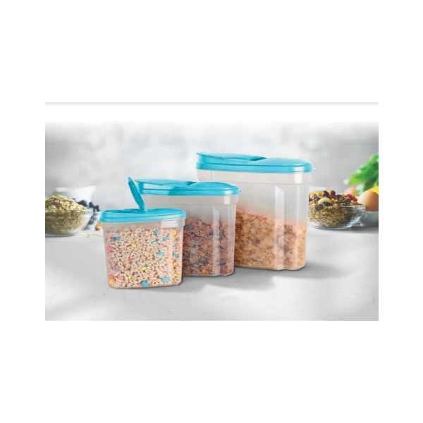 3 Piece Cereal Container Set Easy Open Pour Spout