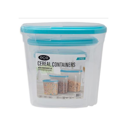 3 Piece Cereal Set with Transparent Lid