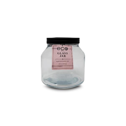 GLASS JAR WITH BLACK POP UP SHAPE LID, 2300ML