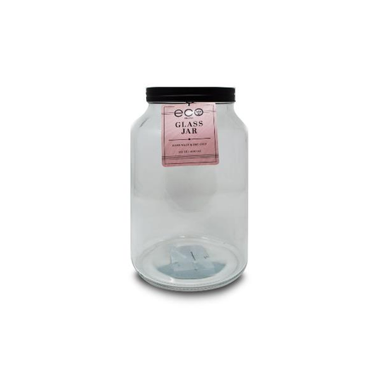 GLASS JAR WITH BLACK POP UP SHAPE LID, 3000ML